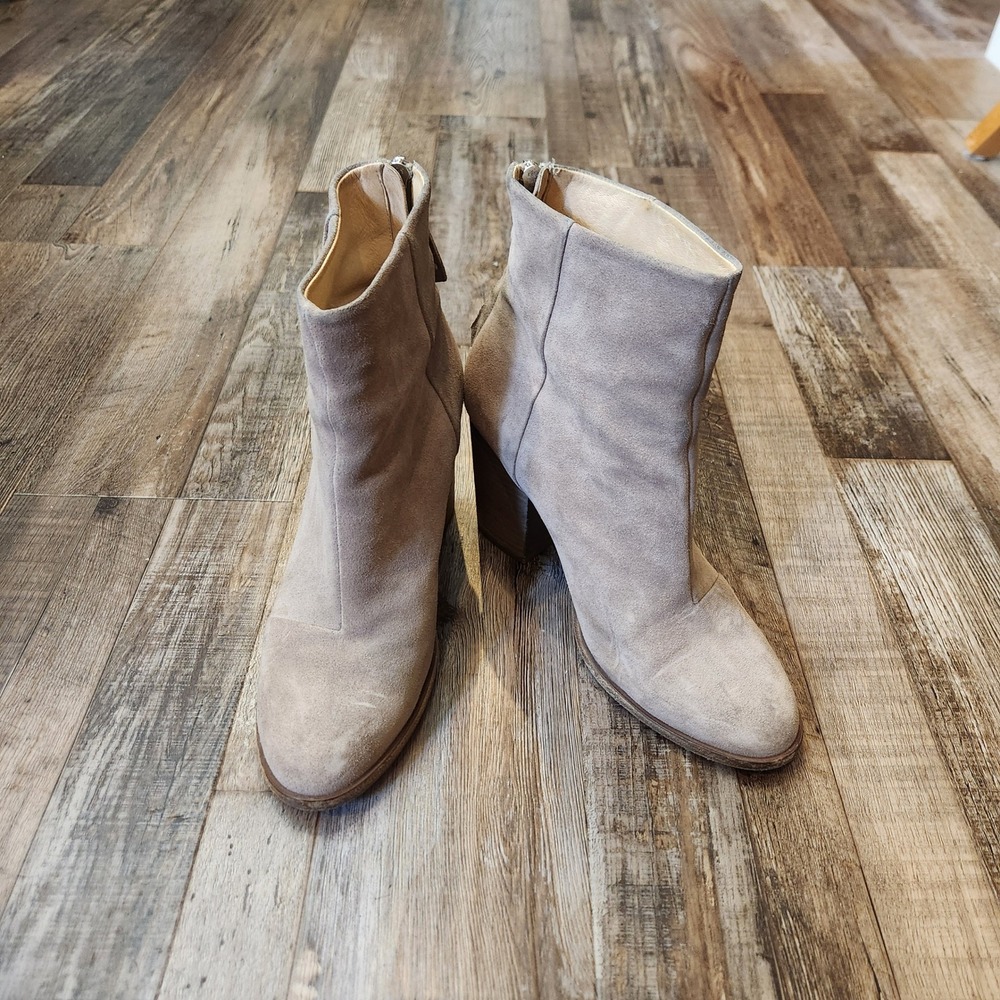 Rag & Bone Newbury Taupe Suede Ankle Boots Block Heel Size 40 Italy US 9/9.5‎
